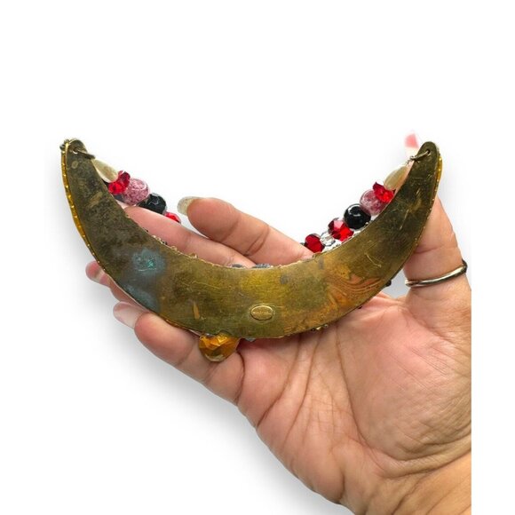 Wendy Gell Art Choker Necklace Red Heart Dollface Bib One of a Kind Vintage - Picture 3 of 11